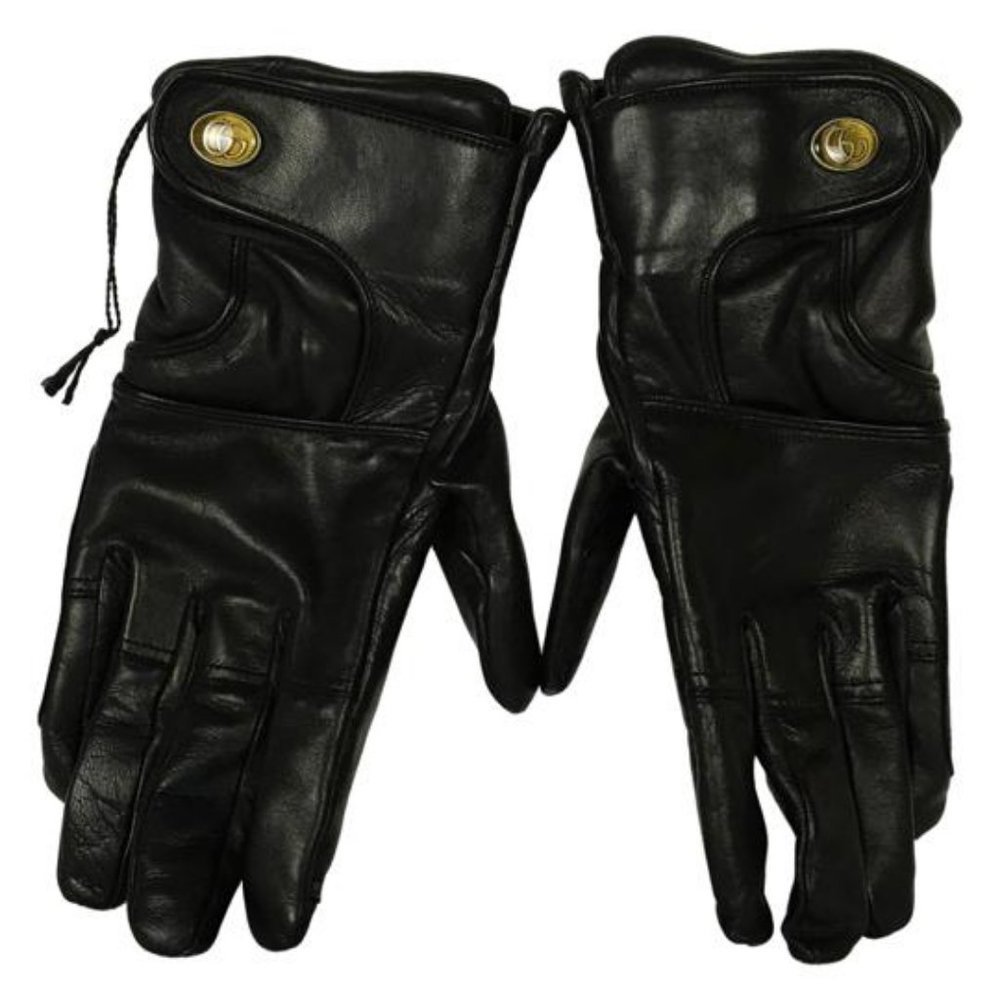 New Gucci Men's Black Leather Gloves Size 9.5 (M) 195/215mm 21.5cm Winter